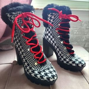 Jessica Simpson Mikah houndstooth boots size 9.5